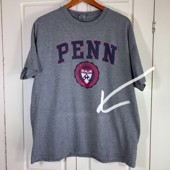Gildan University Pennsylvania T Shirt Mens XL Heavy Cotton Gray Short Sleeve - Picture 3 of 10